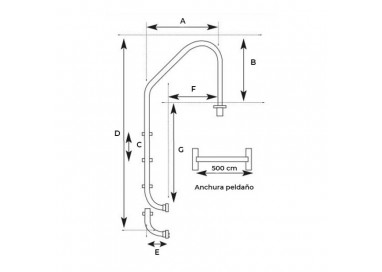 ESCALERA PISCINA INOX. 5 PELDAÑOS