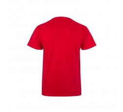Vista frontal completa de la camiseta de manga corta con cuello redondo en color rojo para ropa de trabajo. 2