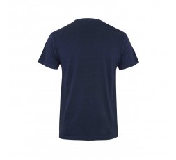 Vista frontal completa de la camiseta de manga corta con cuello redondo en color azul marino para ropa de trabajo. 2
