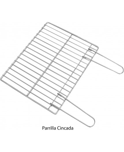 Detalle de la parrilla cincada resistente con sistema de soporte estable