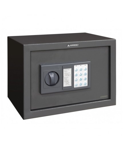 Caja fuerte electrónica de sobreponer Arregui Class T25EB color gris oscuro.