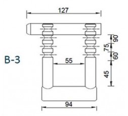 Candado LYF para puerta de ballesta B/3 de latón y acero inoxidable 2