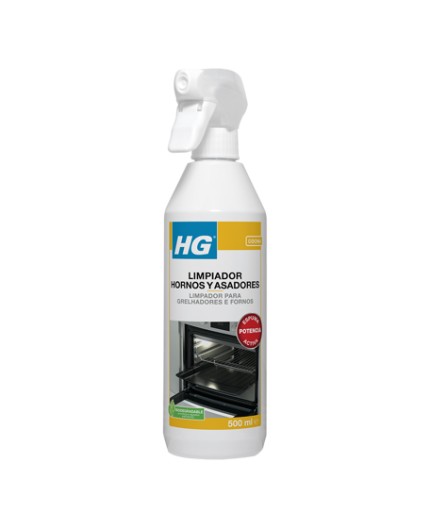 Bote de 500ml de limpiador HG para hornos, asadores y placas de acero inoxidable con pulverizador