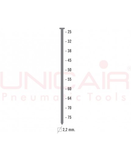 Clavos Unicair 2,2 TN x 32 mm - Caja de 2.000 uds | Alta resistencia