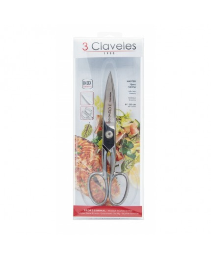 3 CLAVELES Tijera Cocina Master 8" – 00410