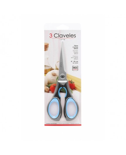 3 CLAVELES Tijera Cocina Ergo 8" – 00442