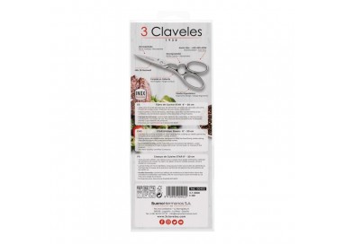 3 CLAVELES Tijera Cocina Star Acero Inox 8" – 00402