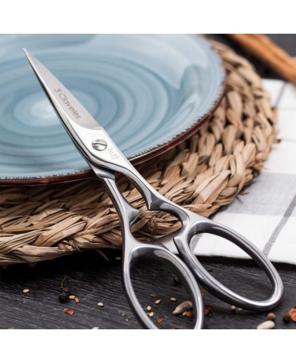 3 CLAVELES Tijera Cocina Star Acero Inox 8" – 00402