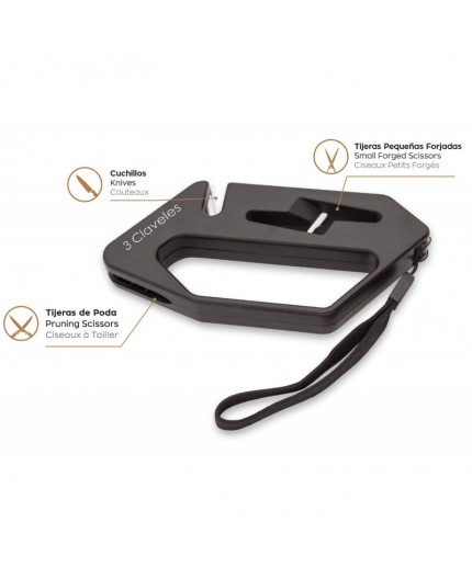 3 CLAVELES - Afilador Cuchillos y Tijeras 15 cm | ¡Corte Preciso y Eficiente!