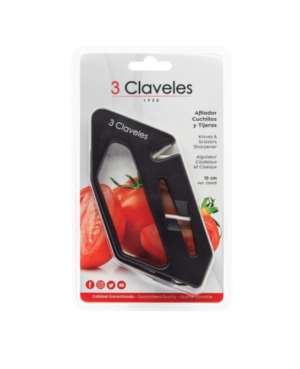 3 CLAVELES - Afilador Cuchillos y Tijeras 15 cm | ¡Corte Preciso y Eficiente!