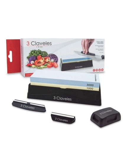 Consigue un Afilado Preciso! Piedra de Afilar 3 Claveles con 2 Guías