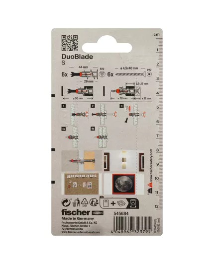 Tacos Fischer Duoblade S: Fijación Rápida y Segura en Placas de Yeso