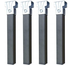 Juego de 4 patas metálicas cuadradas para somier de color gris antracita IMEX EL ZORRO