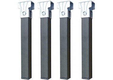 Juego de 4 patas metálicas cuadradas para somier de color gris antracita IMEX EL ZORRO