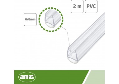 Junta Mampara Vidrio a Pared Mod. 230 2m | Amig 21774
