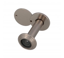 Mirilla AMIG superangular instalada en puerta de madera.