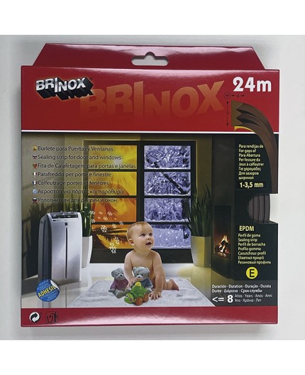 brinox-burlete-puerta-y-ventana-tipo-e-adhesivo-color-marron-9-x-4-mm-6-mts-b82500m