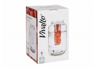 Dispensador Bebida con Grifo de 8 Litros Transparente