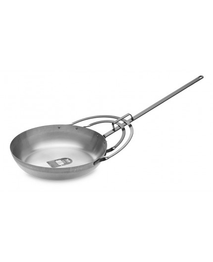 Sartén miguera Vaello de 40 cm en acero pulido con mango largo y refuerzo
