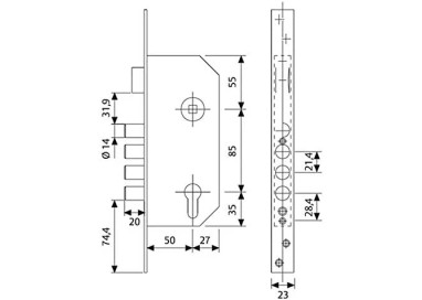 Cerradura Monopunto de Seguridad para Puerta de Madera Tesa - Níquelad