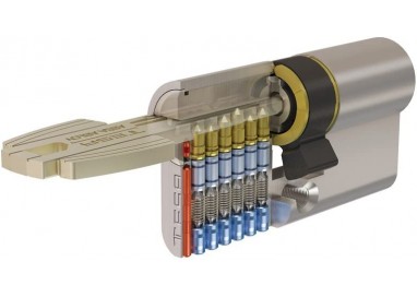 Tesa Cilindro Seguridad T60 30 x 45 Leva R15 5 Llaves - Acabado Laton