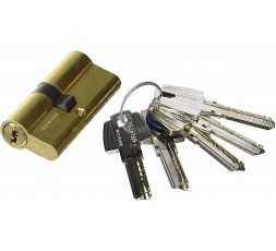 Tesa Cilindro Seguridad T60 30 x 45 Leva R15 5 Llaves - Acabado Laton 2