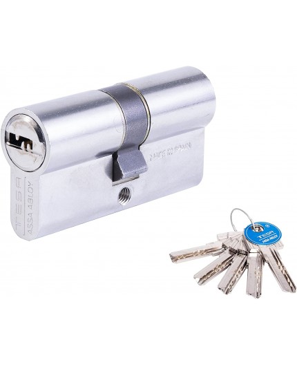 Tesa Cilindro Seguridad T60 30 x 45 Leva R15 5 Llaves - Acabado Níquel