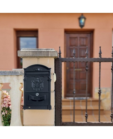 Buzón Clásico Aluminio Negro Mate | AMIG Mod. 4- 12212 | Ferretería To
