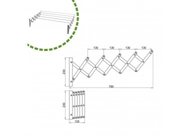 Tendedero Extensible AMIG de Aluminio Inoxidable 1,20 m – Duradero y R