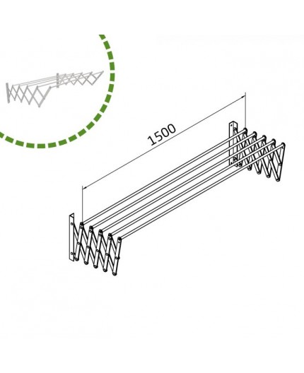 Tendedero extensible aluminio inoxidable AMIG 1,50m | Ref. 3268
