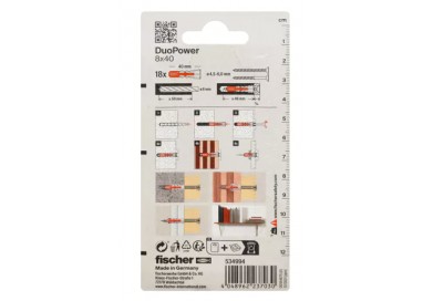 Fischer DuoPower 8x40: Ideal para Yeso, Hormigón y Madera