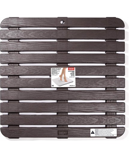 TATAY - TARIMA DE DUCHA CUADRADA 55X55 MARRÓN