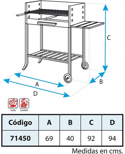 El Zorro BARBACOA PARRILLA INOX CON RUEDAS 71450