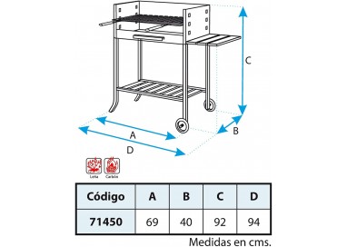 El Zorro BARBACOA PARRILLA INOX CON RUEDAS 71450