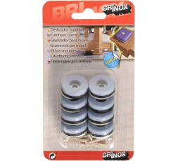 brinox-blister-8-deslizadores-para-muebles-adhesivo-tornillo-gris-22-mm-b77540g