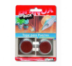 brinox-blister-2-topes-para-puerta-adhesivos-pequenos-marron-b90060m