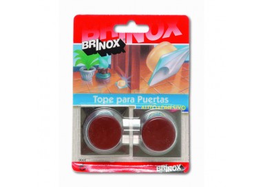 brinox-blister-2-topes-para-puerta-adhesivos-pequenos-marron-b90060m