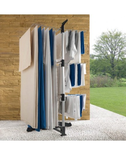 Tendedero METALTEX Ciclone en uso, mostrando la capacidad de tendido de 40 metros.