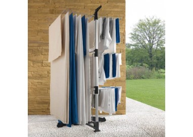 Tendedero METALTEX Ciclone en uso, mostrando la capacidad de tendido de 40 metros.