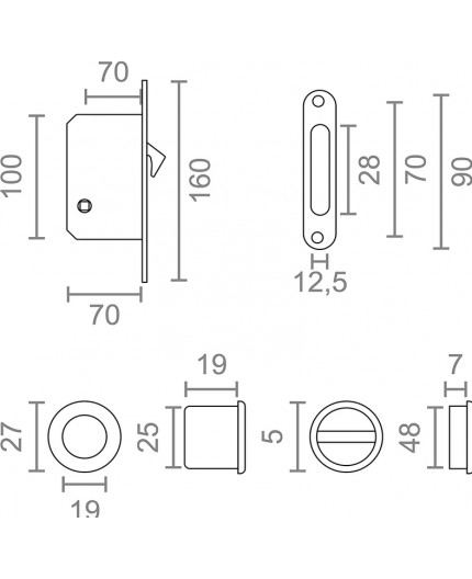Kit para Puerta Corredera 35mm Níquel Satinado Micel 48002: Elegante