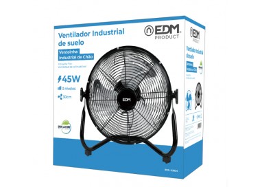 Embalaje comercial original del ventilador industrial de suelo negro Freshwind EDM de 30 cm