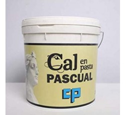 Cubo de cal en pasta de 20 KG de la marca Cales Pascual, preparado para aplicaciones profesionales.