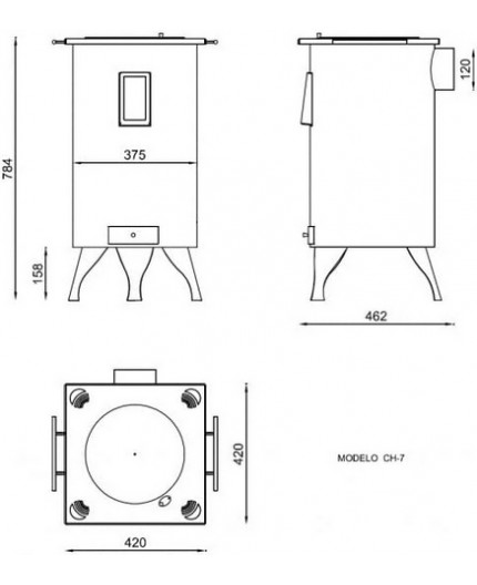 Estufa de Leña Redonda CH-7 | Gran Potencia | Envío Rápido
