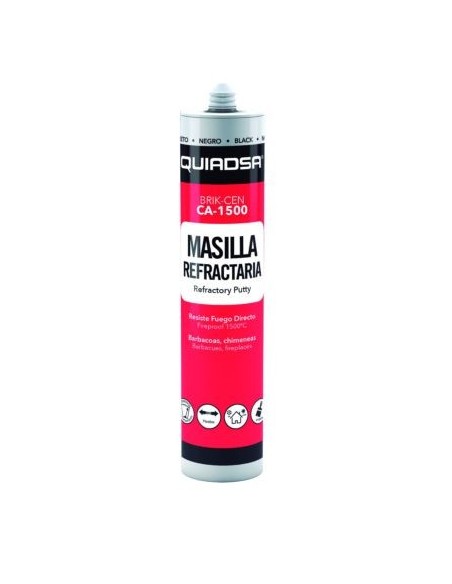 Quiadsa Brick-Cen CA-1500 Masilla Refrectaria Alta Temperatura Color Negro 300 ml
