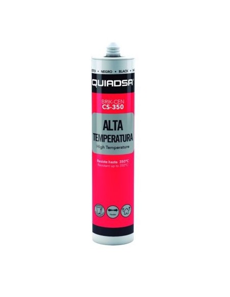 Quiadsa Brick-Cen CA-350 Masilla Refrectaria Alta Temperatura Color Negro 300 ml