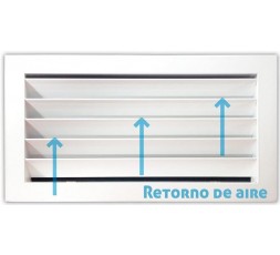Rejilla de ventilación de retorno blanca 200x100 mm, ideal para sistemas de aire acondicionado y calefacción. 2