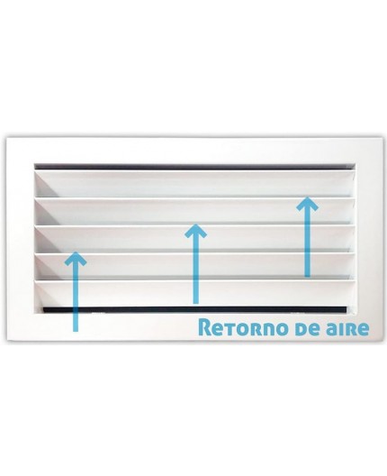 Rejilla de Ventilación Retorno Blanca 200x100 mm | Flujo de Aire.