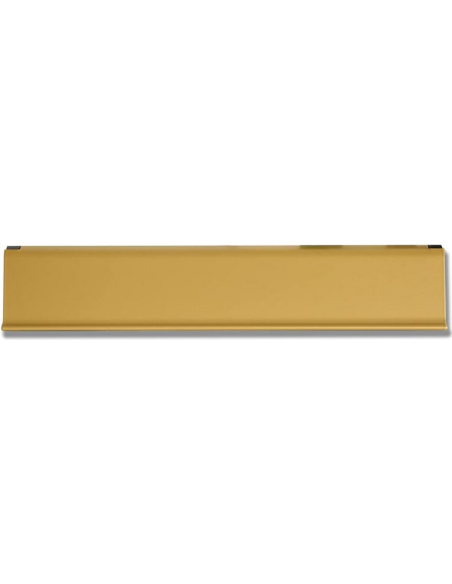 Bocacartas de aluminio BTV pintada en color oro – Medidas 28,2 x 5,8 cm