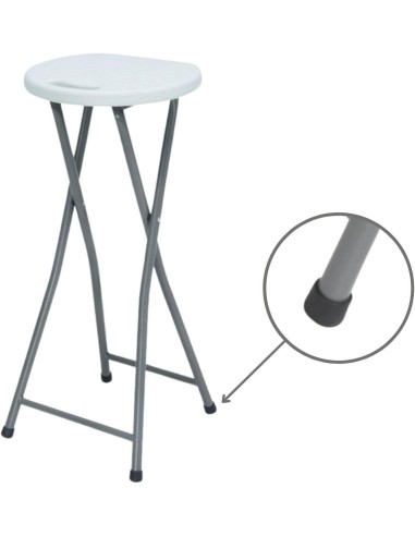 Seven House 7H Taburete Plegable Color Blanco 76X30X3 CM