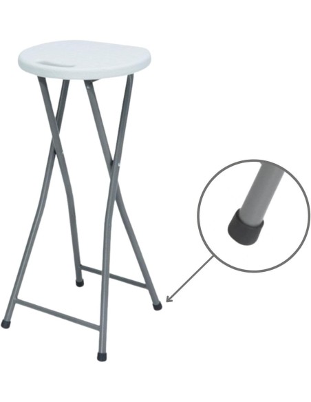 Seven House 7H Taburete Plegable Color Blanco 76X30X3 CM